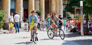 Cykel är ett populärt transportmedel i Warszawa.