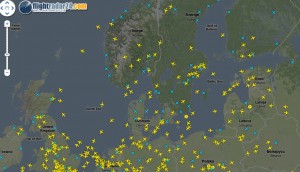 Så här ser FlightRadar ut. Klicka bara på ett plan så får du mer info.