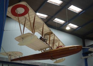 Flygbåt i mahogny på Danmarks Tekniska Museum.